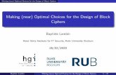 Making (near) Optimal Choices for the Design of Block Ciphers