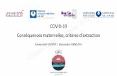 COVID-19 Conséquences maternelles, critères d'extraction