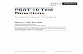 2021 Only PSAT 10 Test Directions