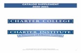 CATALOG SUPPLEMENT 2020-2021 - Charter College