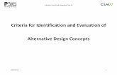 Criteria for Identification and Evaluation of Alternative ...