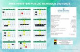 WESTMINSTER PUBLIC SCHOOLS 2021/2022