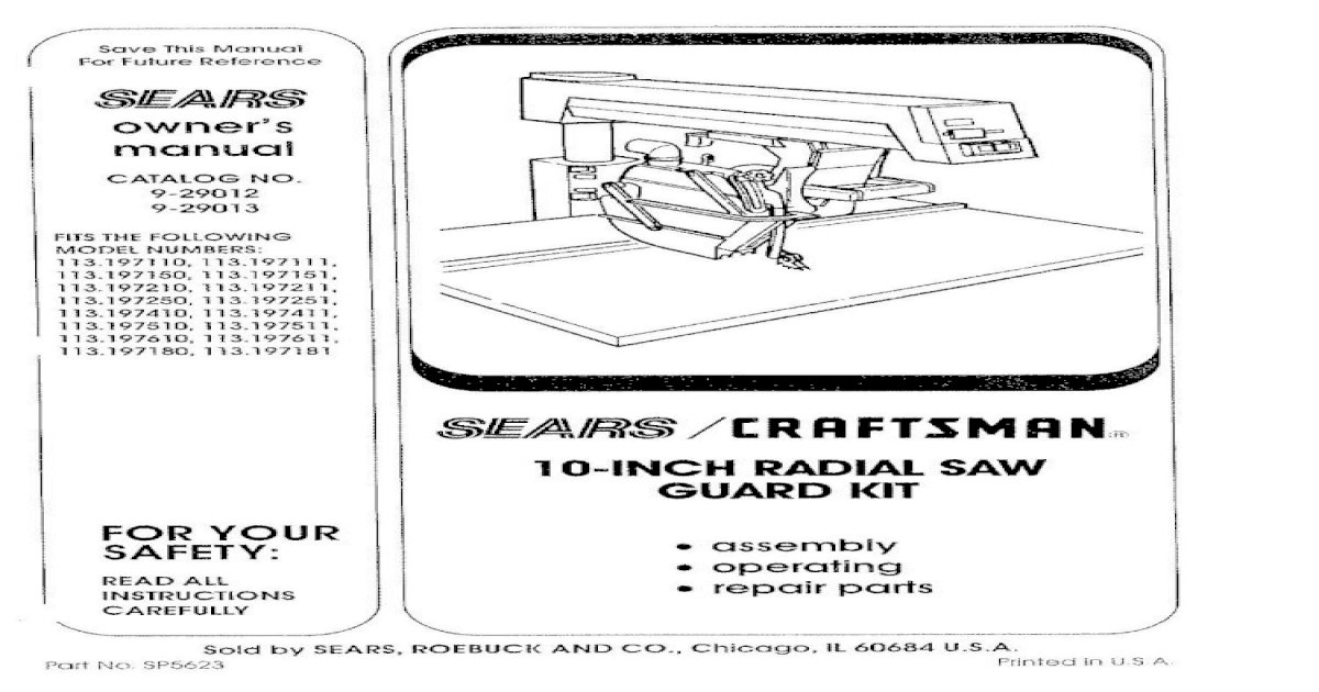Craftsman Radial Arm Saw Manual - [PDF Document]