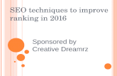 Seo techniques to improve ranking in 2016