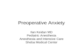 Preoperative Anxiety Ilan Keidan MD Pediatric Anesthesia Anesthesia and Intensive Care Sheba Medical Center.
