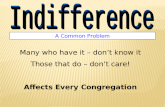 A Common Problem Many who have it – dont know it Those that do – dont care! Affects Every Congregation.