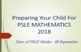 Preparing Your Child For PSLE 2018/Standard... · PSLE Maths The purpose of the PSLE Mathematics examination
