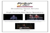 Broadway Guest Artists High-Profile Key Note Guest Artist Bios.pdfBroadway Guest Artists High-Profile Key Note Speakers . ... (Guest Artist- Wigs/Make-Up) is a Wig and Makeup Artist