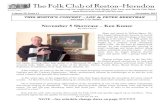 The Folk Club of Reston- 11-2013. · Preserving the traditions of Folk Music, ... During college years
