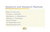 Research and Research Methods Research and Research Methods Identify types of research methods, and