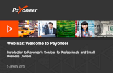 Welcome to Payoneer Webinar Pakistan