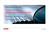 Klöckner & Co - 1st Klöckner & Co Analysts' and Investors' Meeting September 19, 2007