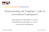 4101 Gautier-Vancleave Rd. Ste. 102 Gautier, MS 39553 (228) 497-6999 Understanding the Employer’s Side of Customized Employment Information for providers.