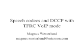 Speech codecs and DCCP with TFRC VoIP mode Magnus Westerlund  @ericsson.com