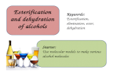 Esterification and dehydration of alcohols Starter: Use molecular models to make various alcohol molecules Keywords: Esterification, elimination, ester,