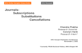 Journals: Subscriptions Substitutions Cancellations