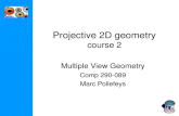 Projective 2D geometry course 2