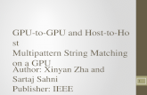 GPU-to-GPU and Host-to-Host Multipattern  String Matching on a GPU