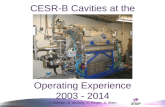 CESR-B  Cavities at the  CLS
