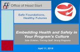 Embedding Health and Safety in Your Program’s Culture .Embedding Health and Safety in Your Program’s