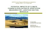 ADAPTATION TO CLIMATE CHANGE MONGOLIA Climate Changes Studies in Mongolia The government of Mongolia