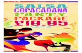 SALSA COPACABANA PARTY PACKAGE آ£19 - COPACABANA PARTY PACKAGE آ£19.95 SALSA PARTY MINIMUM OF 2 PEOPLE