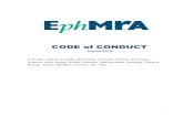 EphMRA Code of Conduct 2019-01-08آ  EphMRA Membersâ€™ Code Responsibilities 1.4 EphMRA strongly recommends