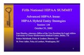 Advanced HIPAA Issue: HIPAA Hybrid Entity Advanced HIPAA Issue: HIPAA Hybrid Entity Strategies Session