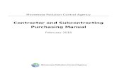 MPCA Contractor and Subcontracting Purchasing Web view Contractor and Subcontracting Purchasing Manual