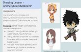 Drawing Lesson - Anime Chibi Characters* pages to draw a Chibi character portrait. Materials: pencil,