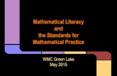 Mathematical Practice the Standards for Conference... Mathematical literacy is being able to do, understand,