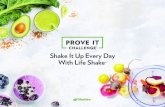 Shake It Up Every Day With Life Shake Banana Shake 2 scoops Chocolate Life Shake 1/2 banana 1/8 tsp.