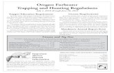 Oregon Furbearer Trapping and Hunting Regulations ... Oregon Department of Fish and Wildlife, I&E Division,