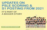 UPDATES ON PSLE SCORING & S1 POSTING FROM 2021 The PSLE Score replaces the T-score aggregate. The PSLE