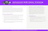Advanced B2B Sales Training Learn best-practice techniques to run a sales phone call and meeting. Develop