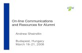 On-line Communications and Resources for Alumni 2008. 6. 6.آ  Business vs. Social Social Facebook MySpace