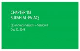 CHAPTER 113 SURAH AL-FALAQ 22/12/2019 آ  Surah Al-Ikhlas, Surah Al-Falaq and Surah An-Nas, and then