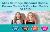 Miss selfridge discount codes, promo codes & voucher codes of 2015