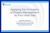 Applying the Principles of Project Management to Your Web Site Stephan Spencer President, Internet Concepts sspencer@netconcepts.com www.netconcepts.com.