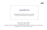 OpenEd 2.0 Designing for participatory learning In open educational environments