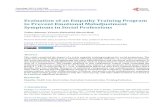 Evaluation of an Empathy Training Program to Prevent ... emotions is a significant factor in empathy
