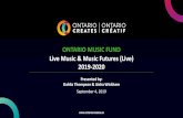 ONTARIO MUSIC FUND Live Music & Music Futures (Live) 2019 Initiatives/...آ  Eligible Activity Window: