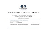 INDUSTRY ... INDUSTRY DIRECTORY CHESTERFIELD COUNTY SOUTH CAROLINA (Sorted by Location) Chesterfield