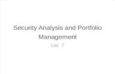 Lec 7 Security Analysis and Portfolio Management