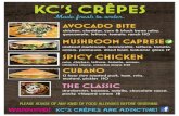KC Crepes DPAC menu - res. CRأٹPES Made l.أ¤e.أ¥h to a.,'tden. AVOCADO BITE chicken, cheddar, corn &