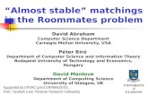 â€œAlmost stableâ€‌ matchings in the Roommates problem