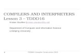 COMPILERS AND INTERPRETERS Lesson 3 â€“ TDDD16